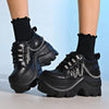 Women’s Gothic 8cm+ Chunky Sole Black Chain Platform Sneakers