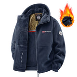 Retro Lammwolle Winterjacke für Herren – Dicke warme Sherpa-Fleece-Jacke