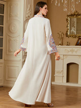 Luxuriöses muslimisches Stickerei-Kleid für Frauen | Elegante Party-Abaya und marokkanischer Kaftan