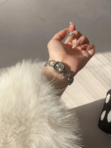 The Ethereal Square: New Luxury Skeleton Bracelet Watch – Exquisite Hollow-Link Quartz Timepiece