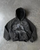 Men's Y2K Goth Zip-Up Hoodie – Gothic Pattern Graphic Sweatshirt – Harajuku Hip Hop Streetwear