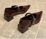 Designer Vintage Women’s Mary Jane Shoes – Fashion Pointed Toe Shallow Pumps