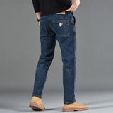 Koreanische Slim Fit Jeans | Bequeme gerade Jeans aus Denim für Herren in Grau