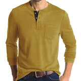 European And American Men's Long Sleeve Round Neck T-Shirt Amazon Men's Base Layer Top Foreign Trade Men's T-Shirt Henry Collar