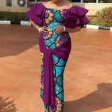 African Strapless Off-Shoulder High Waist Ankara Dress for Women