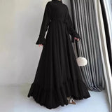 Muslimische Damen-Abaya mit Schärpe | Elegante marokkanische Dschalabija und Dubai Kaftan