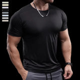 Herren hochelastisches Lauf-T-Shirt | schnelltrocknendes Fitness-Trainingsoberteil