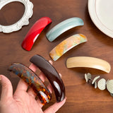 The "Mosaic Marble" Acetate Clip: Stunning Colorful Spring Barrette