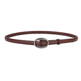 The "Metropolitan" Thin Belt: Soft Genuine Leather Waistband – Available in Gold & Silver Buckles