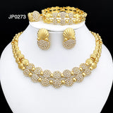 Latest Italian Gold Color Jewelry Set for Women – Luxury African Big Statement Necklace & Earrings