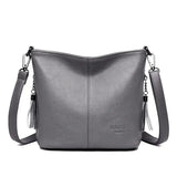 Luxuriöse Quasten-Leder-Umhängetasche | Hochwertige Damen-Beuteltasche