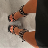 Women’s Punk Spiked Ankle Strap Stilettos High Heel Sandals