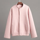 Damen Rosa Kunstpelzjacke – Verdickter Warmer Wintermantel, Lockerer Modischer Langarm-Mantel