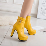 The Apex Buckle: Structural Platform Ankle Boots – Luxury Chunky High-Heel Bootie