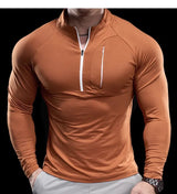 Herren schnelltrocknendes Langarm-Trainings-T-Shirt | Fitnessstudio-Lauf-Top