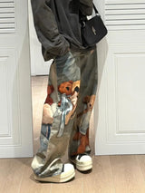 Damen Harajuku Batik Baggy Jeans | High Street Y2K Print Denim Hose