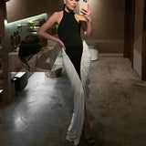 Women’s Elegant Luxury Evening Dress – Slim Sleeveless High-Waisted Long Dress
