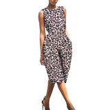 African Print Jumpsuit für Damen | Ärmelloser Bazin Riche Overall in Knielänge