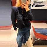Napoleon Militärjacke für Damen – Blazer mit Strick-Patchwork und Knopfleiste