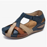 Damen Soft-Keilabsatz-Sandalen – Bequeme Plateau-Schuhe, Farbmix Sommer-Sandalen