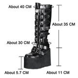 Women’s Gothic High Wedge Platform Mid-Calf Boots