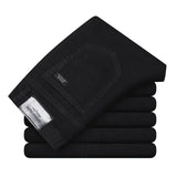 Classic Men's Straight Jeans | Streetwear Soft Black & Blue Denim Pants