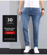 Herren Micro-Elastische Jeans mit geradem Bein – Herbst Winter Business Casual Denim