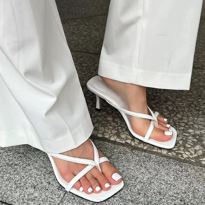Elegante Clip-Toe Hausschuhe für Damen – Modische Slide-Schuhe, Damen High Heel Sommersandalen