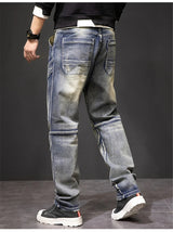Men's Retro Punk Street Jeans | Fashion Distressed Denim Trousers