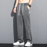 Herren dünne, weiche Lyocell-Hose mit weitem Bein – Locker sitzende Freizeithose mit geradem Schnitt