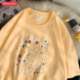 Beautiful Flower Clusters Cotton T-Shirt - Women's Floral Graphic Tee