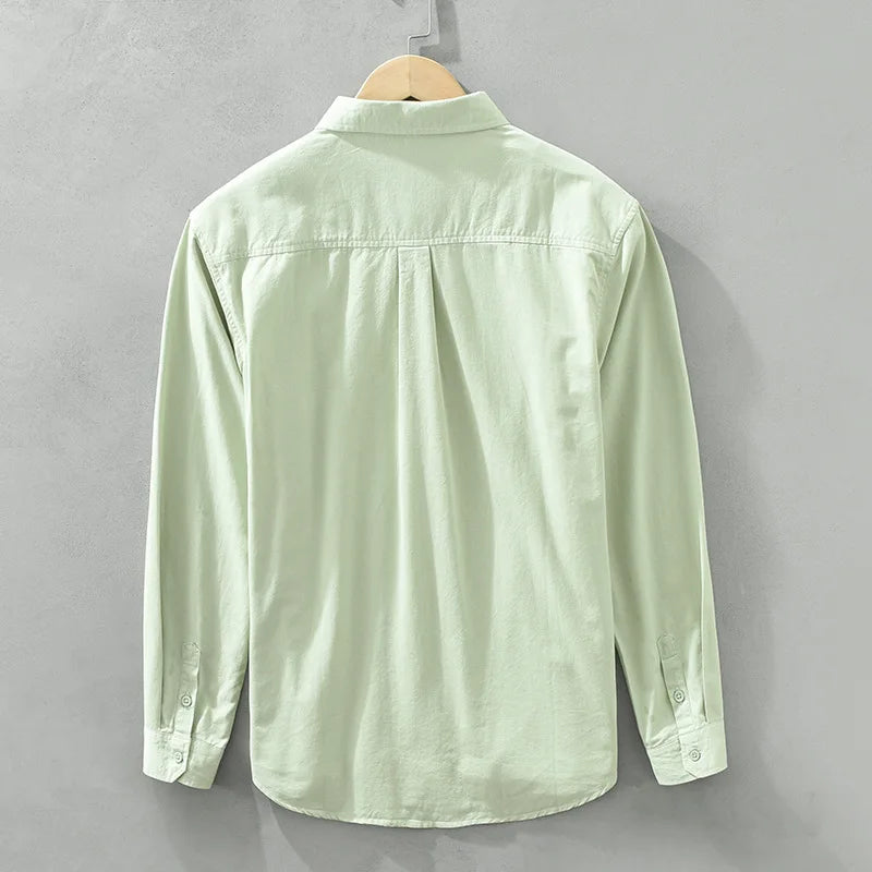 The Artisan Trail Shirt: Men's Fresh Cotton Long Sleeve – Loose Fit Artistic Lapel Top