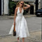 Women’s Sexy Backless Deep V-Neck Maxi Dress – Spliced Halter Sleeveless Dress