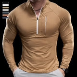 Herren schnelltrocknendes Langarm-Trainings-T-Shirt | Fitnessstudio-Lauf-Top