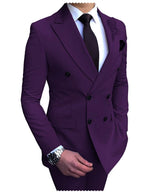 Herren Zweiteiliger Zweireiher-Anzug – Slim Fit Sakko mit fallendem Revers, legerer Smoking