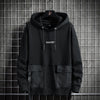 Herren Hip-Hop Streetwear Hoodie – Frühling Herbst Schwarz & Grau Sweatshirt