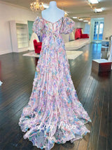 Florales Netz-Ballkleid | Luxuriöses Abschlussball- & Abendkleid