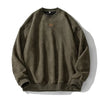 Men's Suede Pullover Sweatshirt – Retro Baggy Round Neck Top