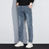 Men's Slim Fit Stretch Jeans | Vintage Korean Style Straight Denim