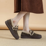 Damen-Wintersneaker aus echtem Leder – Gefütterte flache Schuhe mit warmem Samt