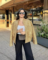 Goldene Pailletten Bomberjacke für Damen – Glitzernde Jacke