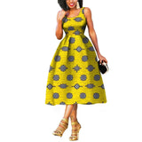 African Batik Summer Dress for Women | Sleeveless Knee-Length Party Dress