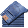 Herren Business Loose Straight Jeans | Fashion Stretch Denim Marken Hosen