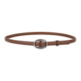 The "Metropolitan" Thin Belt: Soft Genuine Leather Waistband – Available in Gold & Silver Buckles