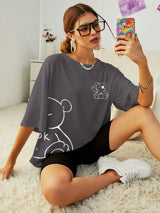 Kawaii OK Teddy Bear Cotton T-Shirt | Women's Cute Graphic Tee