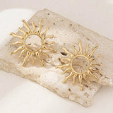 Vintage hohle Sonnenblumen-Ohrstecker für Damen