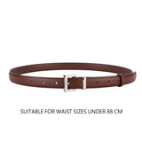 Luxury Genuine Cowskin Leather Waistband with Elegant Silver Metal Buckle