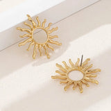 Vintage hohle Sonnenblumen-Ohrstecker für Damen