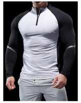 Men’s Half-Zip Performance Polo | Long-Sleeve Quick-Drying Fitness Tights Shirt
