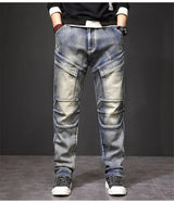 Men's Retro Punk Street Jeans | Fashion Distressed Denim Trousers